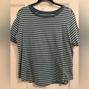 Universal Standard Teal Striped Tee Rex